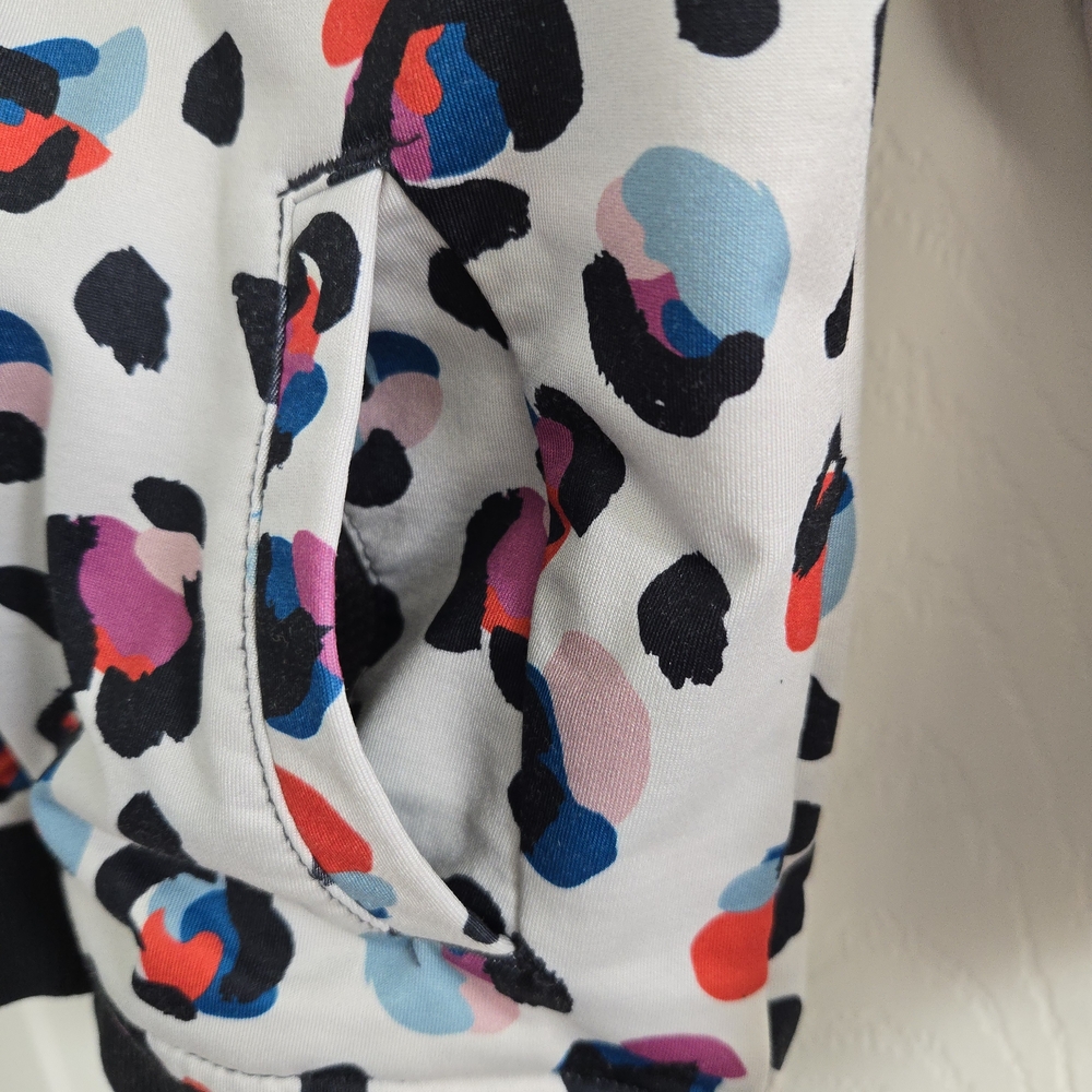 Hanna Andersson Black And White Colorful Leopard Print Track Jacket Size 5 - Picture 3 of 5